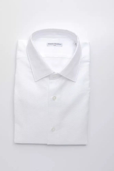 Elegant White Slim-Fit Cotton Shirt